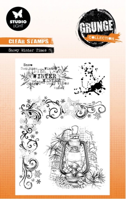 Studio Light Clear Stamp Transparente Stempel Snowy Winter Times Grunge