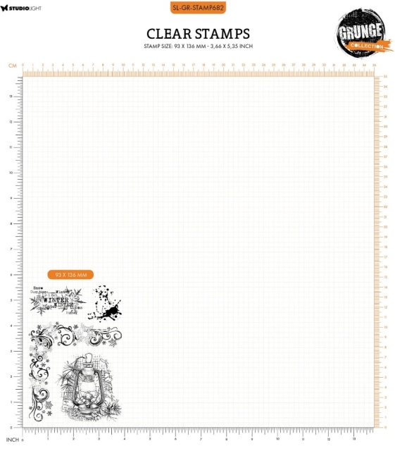 Studio Light Clear Stamp Transparente Stempel Snowy Winter Times Grunge