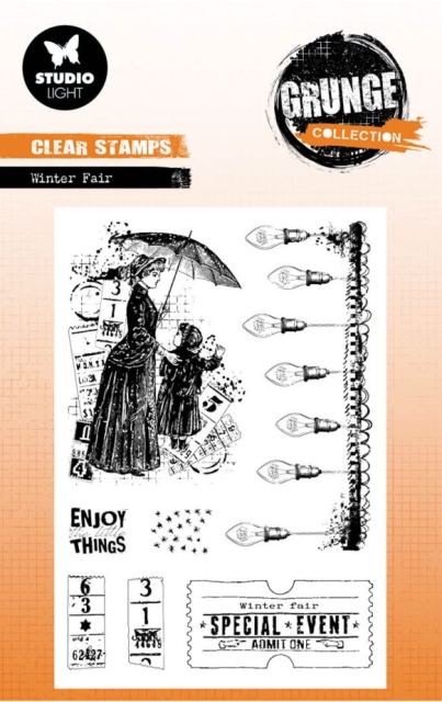 Studio Light Clear Stamp Transparente Stempel Winter Fair Grunge