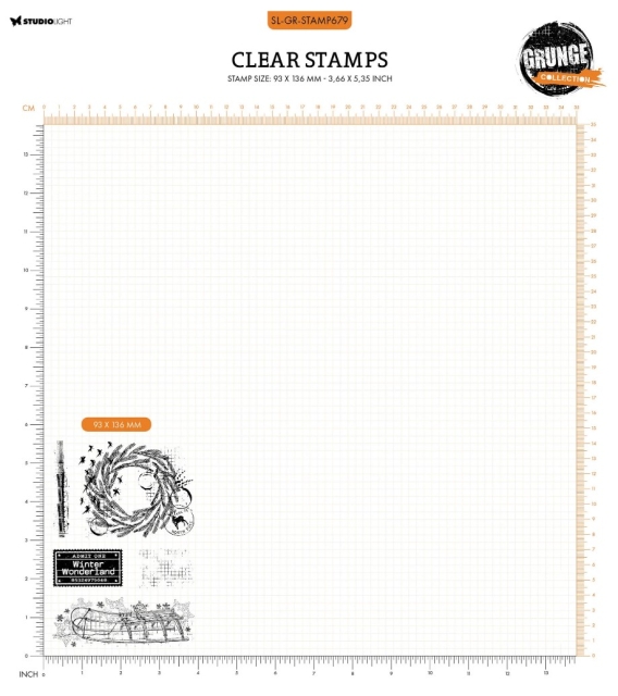 Studio Light Clear Stamp Transparente Stempel Winter Wonderland Grunge