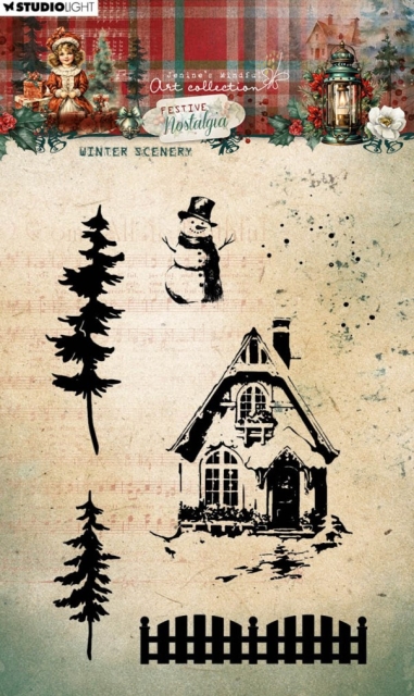 Studio Light Clear Stamp Transparente Stempel Festive Nostalgie Winter Scenery