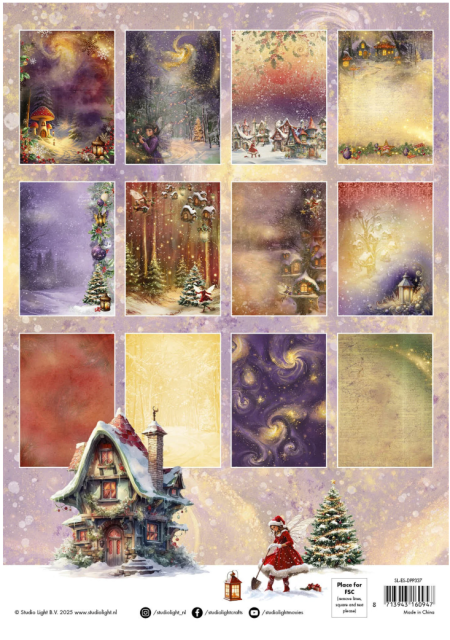 Studio Light A4 Christmas Designer Paper Pad Fairy Christmas