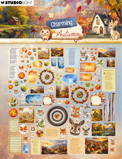 Studio Light Charming Autumn Paper Elements Labels, Images & Animal Heads