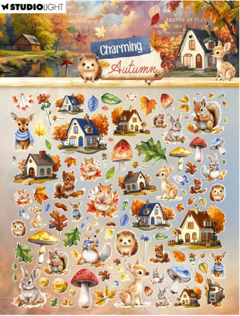 Studio Light Charming Autumn Paper Elements Leaves, Images & Animal Heads
