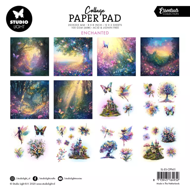 Studio Light Enchanted 8 x 8 Inch Collage Paper Pad