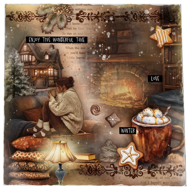 Studio Light Hot Cocoa 8 x 8 Inch Collage Paper Pad