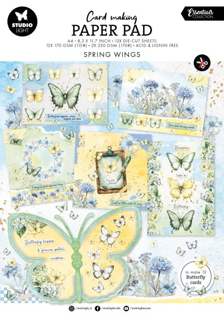 Studio Light Card Making Paper Pad Spring Wings