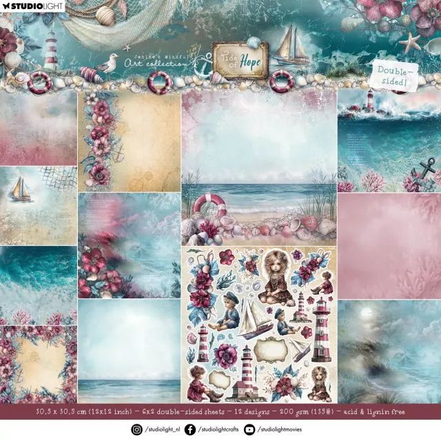 Studio Light Tide of Hope Designer Paper  Double-Sided Scrapbooking