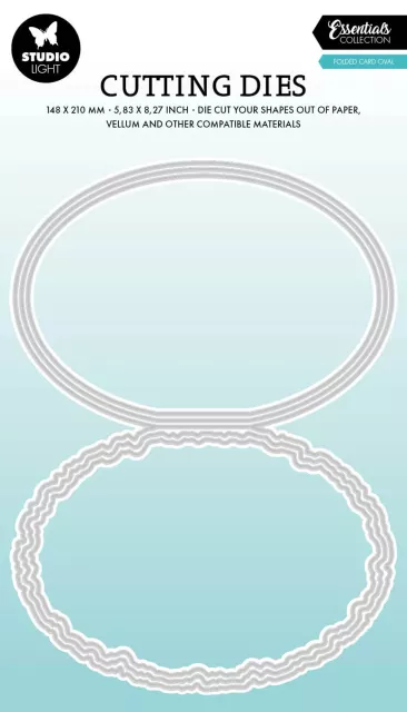 Studio Light Torn Edge Cutting Die Folded Card Oval