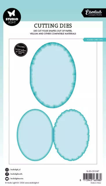 Studio Light Torn Edge Cutting Die Folded Card Oval