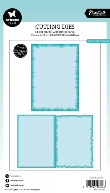 Studio Light Torn Edge Cutting Die Folded Card Rectangle