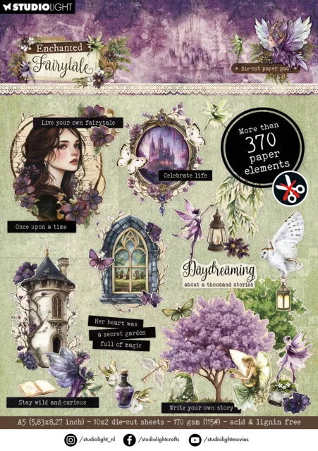 Studio Light Enchanted Fairytale A5 Die-Cut Paper Pad Elements