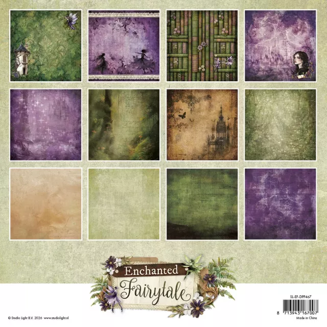 Studio Light Enchanted Fairytale 8 x 8 Inch Background Papers Hintergrundpapiere