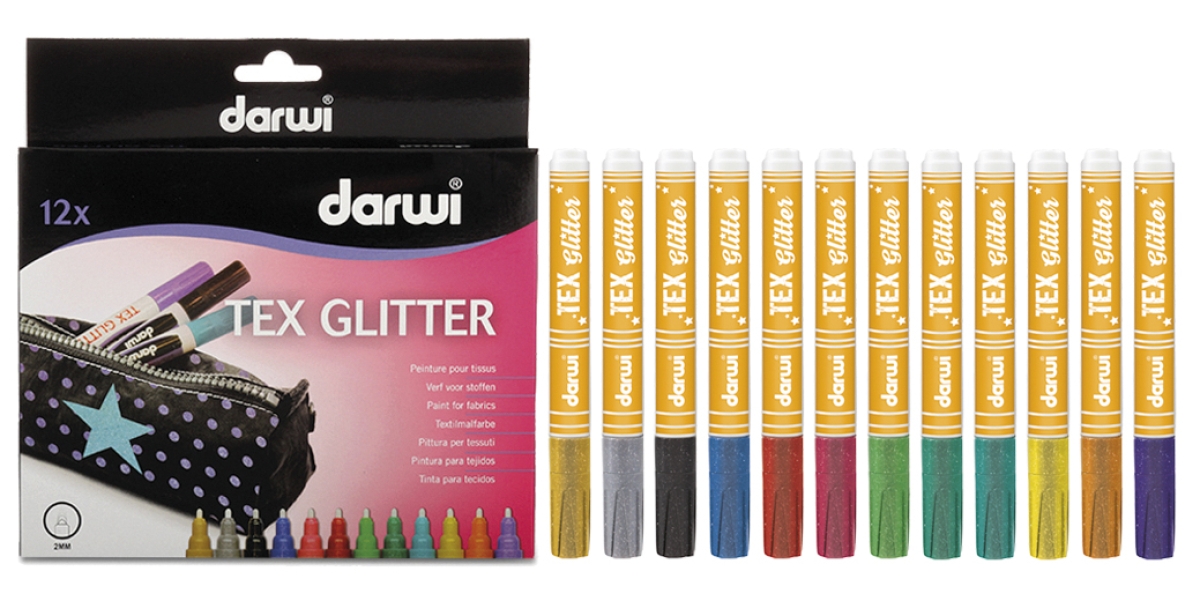 Darwi Tex Glitter Marker Set farbig sortiert