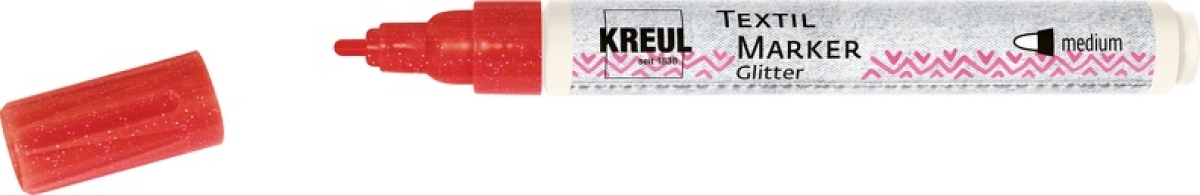 Kreul Textil Marker Glitter medium Rot