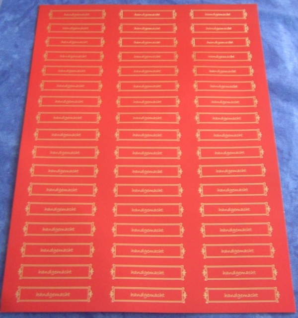 Set mit 6 Textseiten DIN A4 rot und gold
