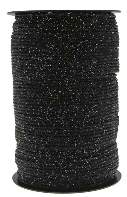 Thai Cord glitter 3 mm 400 Gramm schwarz / silber