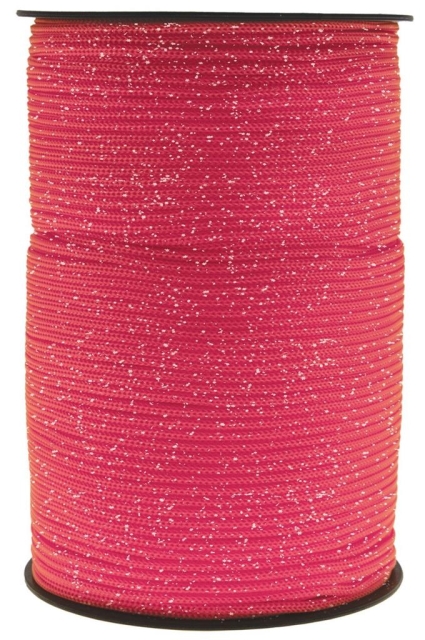 Thai Cord glitter 3 mm 400 Gramm rosa / silber