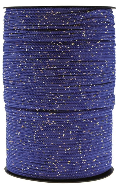 Thai Cord glitter 3 mm 400 Gramm royalblau / gold