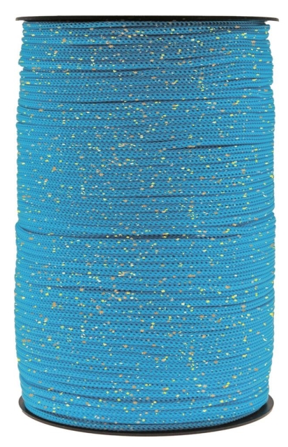 Thai Cord glitter 3 mm 400 Gramm hellblau / gold
