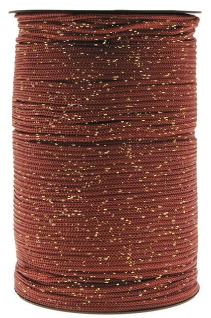 Thai Cord glitter 3 mm 400 Gramm braun / gold