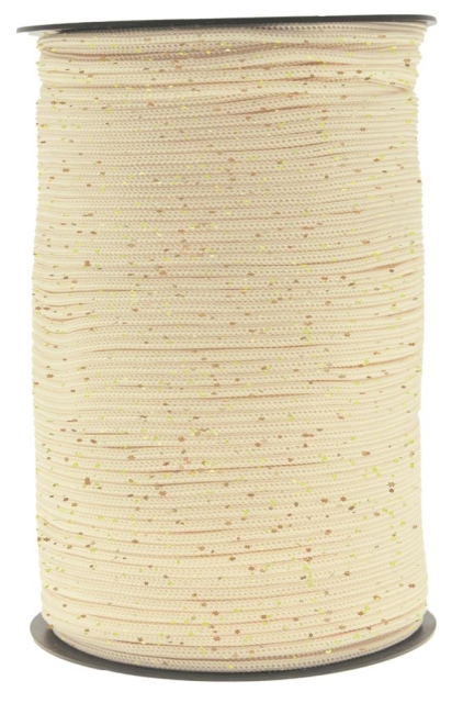 Thai Cord glitter 3 mm 400 Gramm creme / gold