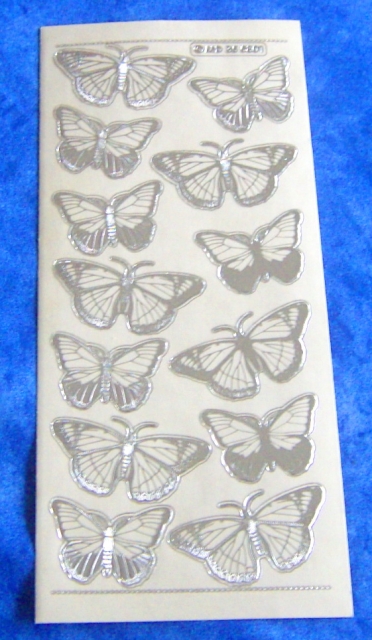 MD Sticker transparent silber Many Butterflies