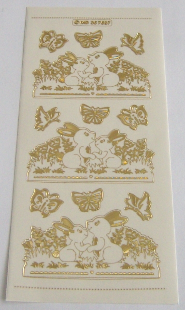 MD Sticker transparent Ostern gold