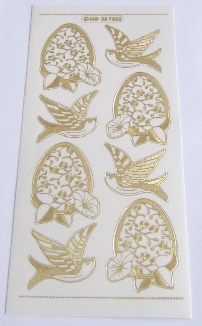 MD Sticker transparent Ostern gold