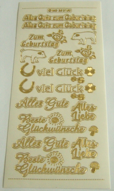 MD Sticker transparent Diverse Wünsche gold