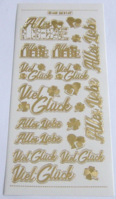 MD Sticker transparent Diverse Wünsche gold