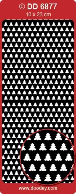 Stickerbogen 10 x 23 cm Mesh X-mas Tree silber