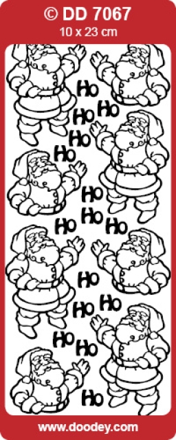 Stickerbogen 10 x 23 cm Santa Ho Ho gold