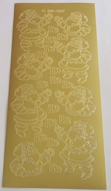 Stickerbogen 10 x 23 cm Santa Ho Ho gold