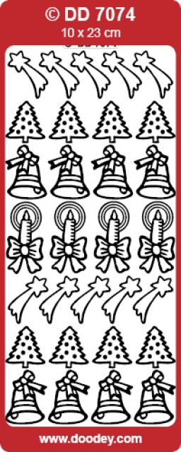 Stickerbogen 10 x 23 cm Xmasday / Various gold