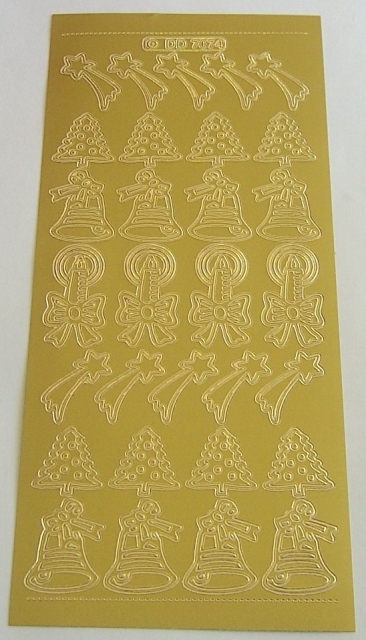 Stickerbogen 10 x 23 cm Xmasday / Various gold