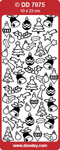 Stickerbogen 10 x 23 cm Xmas Assortment silber