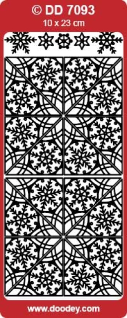 Stickerbogen 10 x 23 cm Corners Snowflake silber
