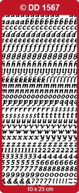 Stickerbogen 10 x 23 cm Alphabet abc silber