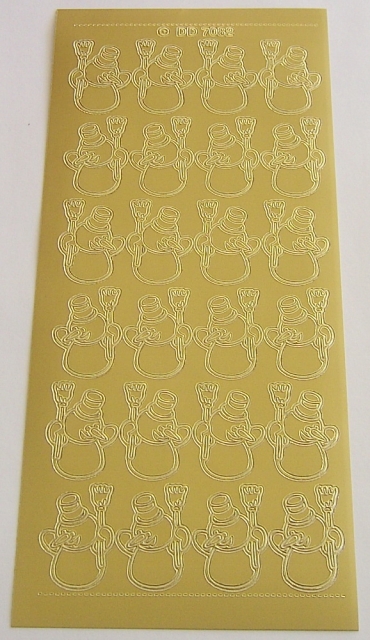 Stickerbogen 10 x 23 cm Little Snowman gold