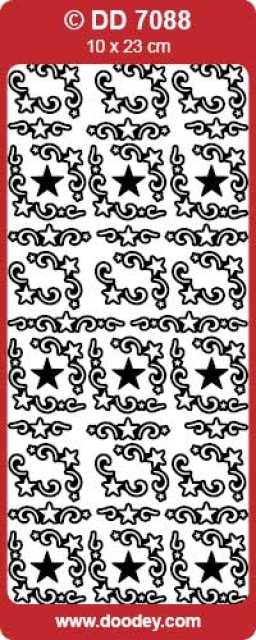 Stickerbogen 10 x 23 cm Corner / Frame X-mas Ornaments silber