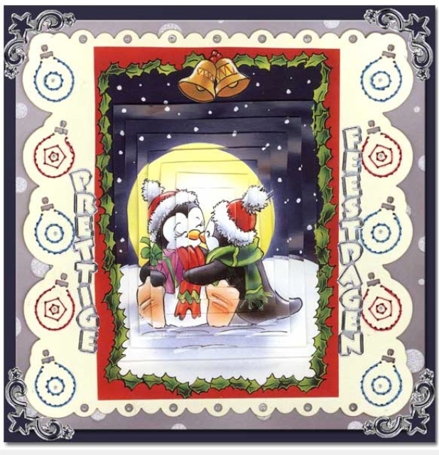 Stickerbogen 10 x 23 cm Corner / Frame X-mas Ornaments silber