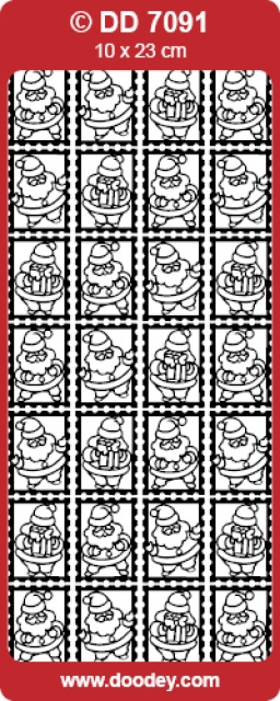 Stickerbogen 10 x 23 cm Santa /  Sealers gold