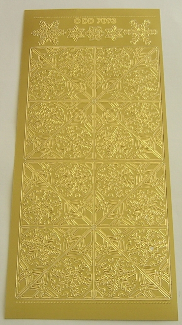 Stickerbogen 10 x 23 cm Corners Snowflake gold