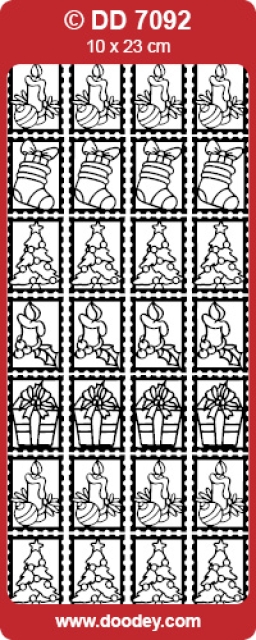 Stickerbogen 10 x 23 cm Various X-mas Sealers silber
