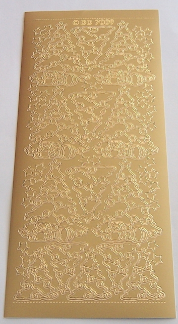 Stickerbogen 10 x 23 cm Christmas Tree gold