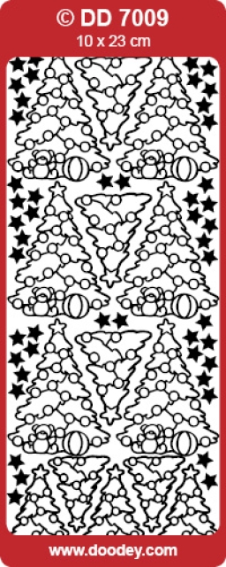 Stickerbogen 10 x 23 cm Christmas Tree gold