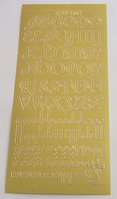 Stickerbogen 10 x 23 cm Alphabet Luxury ABC gold