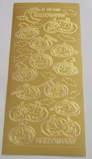 Stickerbogen 10 x 23 cm Halloween / Pumpkin gold