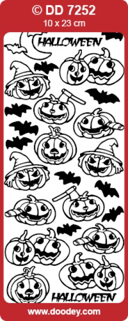 Stickerbogen 10 x 23 cm Halloween / Pumpkin gold